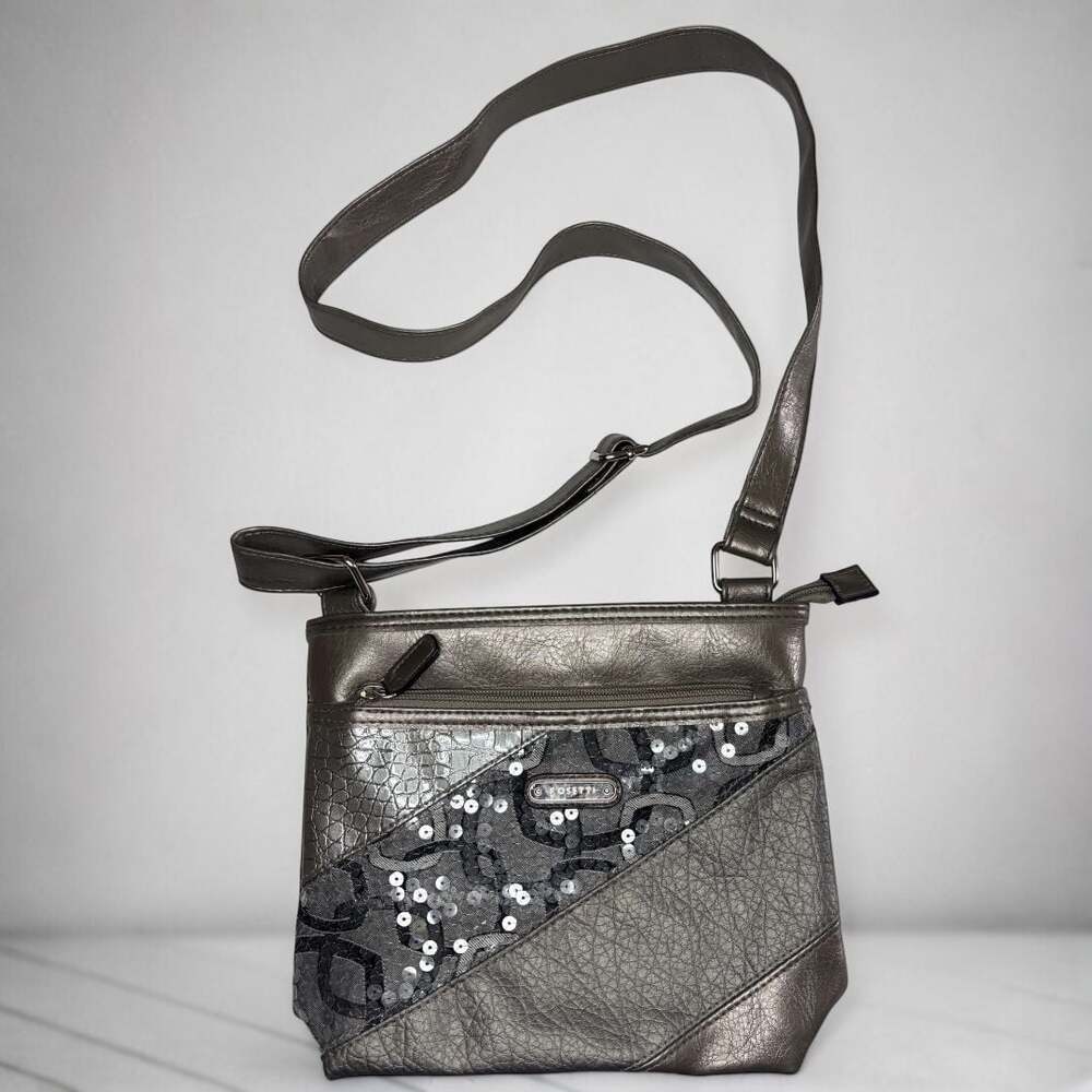Rosetti Bronze Sequin Embellished Crossbody Shoulder Bag